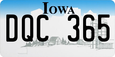 IA license plate DQC365