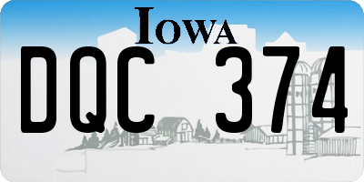 IA license plate DQC374