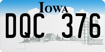 IA license plate DQC376
