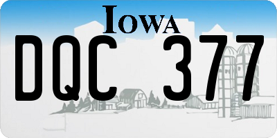 IA license plate DQC377