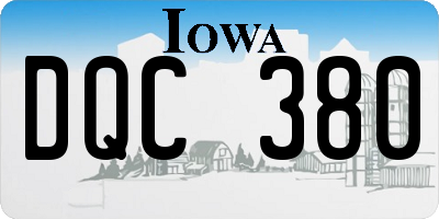 IA license plate DQC380