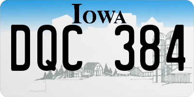 IA license plate DQC384
