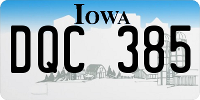 IA license plate DQC385