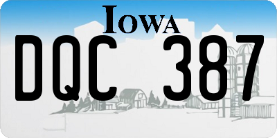 IA license plate DQC387