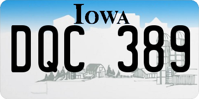 IA license plate DQC389