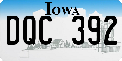 IA license plate DQC392