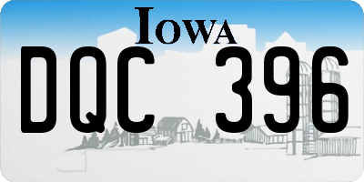 IA license plate DQC396