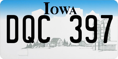 IA license plate DQC397