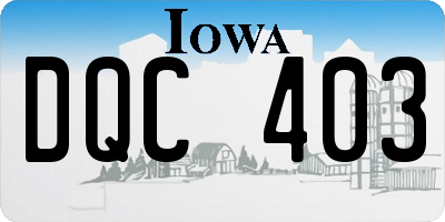 IA license plate DQC403