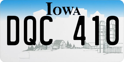 IA license plate DQC410