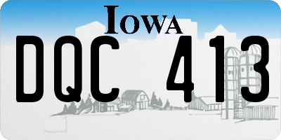 IA license plate DQC413