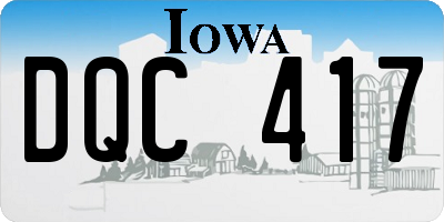 IA license plate DQC417