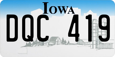 IA license plate DQC419