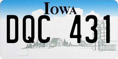 IA license plate DQC431