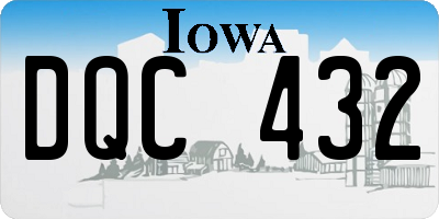 IA license plate DQC432