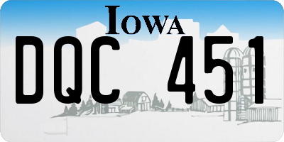 IA license plate DQC451