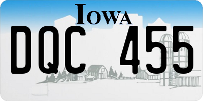 IA license plate DQC455
