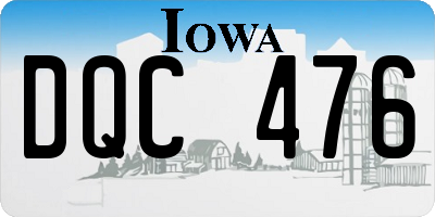 IA license plate DQC476