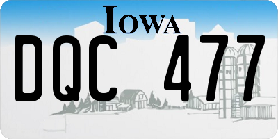 IA license plate DQC477