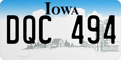 IA license plate DQC494