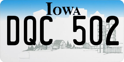 IA license plate DQC502