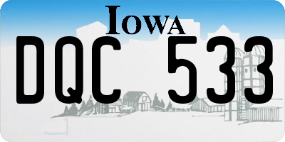 IA license plate DQC533