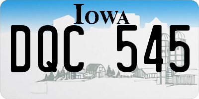 IA license plate DQC545