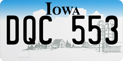 IA license plate DQC553