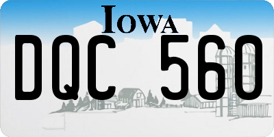 IA license plate DQC560