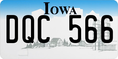 IA license plate DQC566