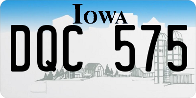 IA license plate DQC575