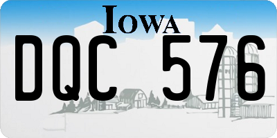 IA license plate DQC576