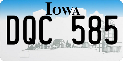 IA license plate DQC585