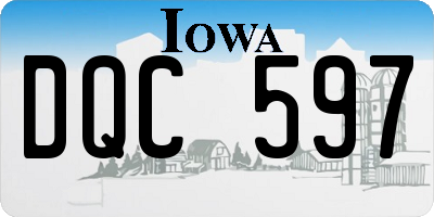 IA license plate DQC597