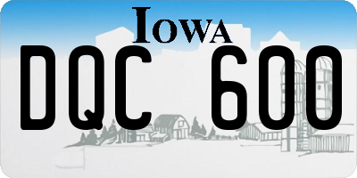 IA license plate DQC600