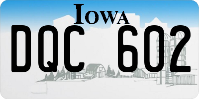 IA license plate DQC602
