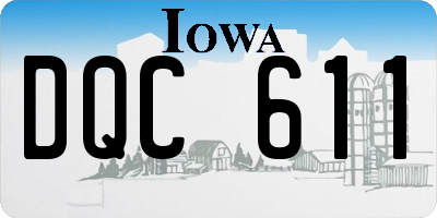 IA license plate DQC611