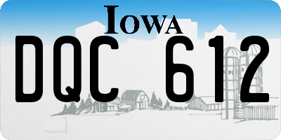 IA license plate DQC612