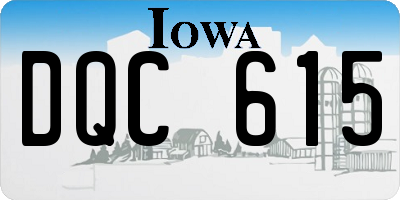 IA license plate DQC615