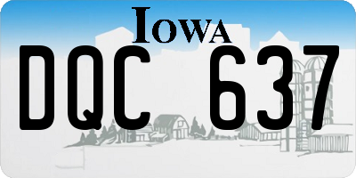 IA license plate DQC637