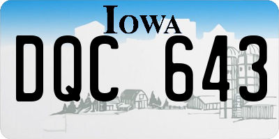 IA license plate DQC643