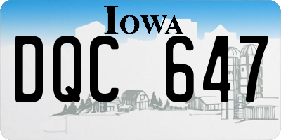 IA license plate DQC647