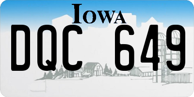 IA license plate DQC649