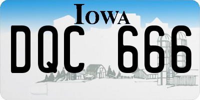 IA license plate DQC666