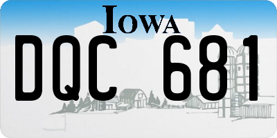 IA license plate DQC681