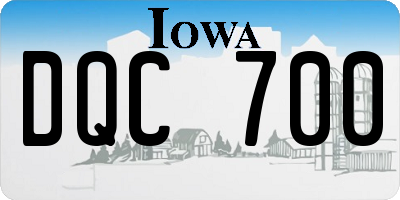IA license plate DQC700