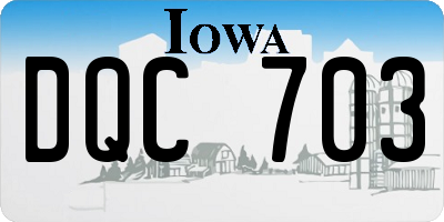 IA license plate DQC703