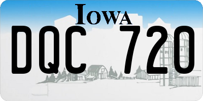 IA license plate DQC720