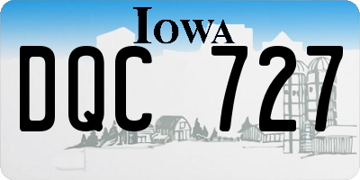 IA license plate DQC727