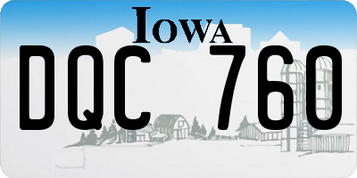 IA license plate DQC760
